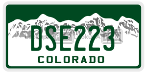 DSE223 license plate in Colorado