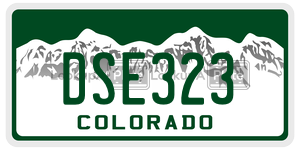 DSE323 license plate in Colorado