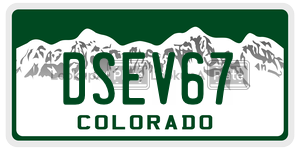 DSEV67  license plate in CO