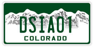 DSIA01 license plate in Colorado