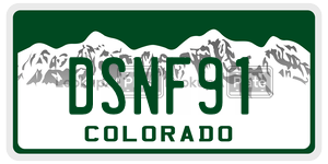 DSNF91  license plate in CO