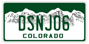 DSNJ06  license plate in CO