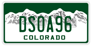 DSOA96  license plate in CO