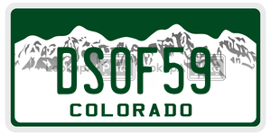 DSOF59  license plate in CO