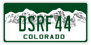 DSRF44  license plate in CO