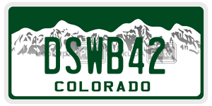 DSWB42  license plate in CO