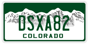 DSXA82  license plate in CO