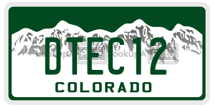 DTEC12  license plate in CO