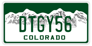 DTGY56  license plate in CO