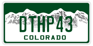 DTHP43 license plate in Colorado