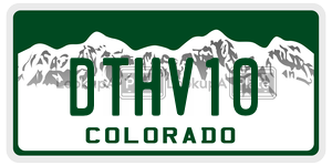 DTHV10  license plate in CO
