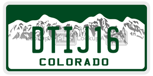 DTIJ16  license plate in CO