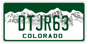 DTJR63 license plate in Colorado
