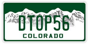DTOP56  license plate in CO