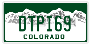 DTPI69 license plate in Colorado