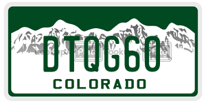 DTQG60  license plate in CO