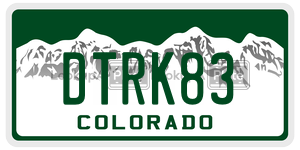 DTRK83  license plate in CO