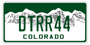 DTRR44  license plate in CO