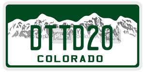 DTTD20  license plate in CO