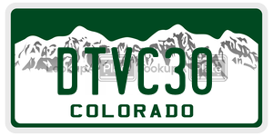 DTVC30  license plate in CO