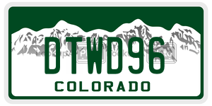DTWD96  license plate in CO