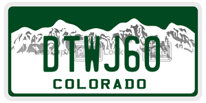 DTWJ60  license plate in CO