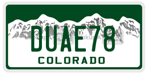 DUAE78 license plate in Colorado