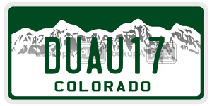 DUAU17  license plate in CO