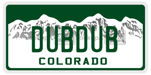 DUBDUB  license plate in CO