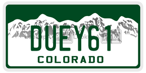 DUEY61  license plate in CO