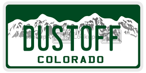 DUSTOFF  license plate in CO