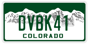 DVBK41  license plate in CO