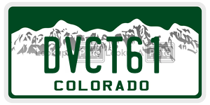 DVCT61 license plate in Colorado