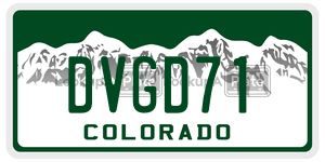 DVGD71  license plate in CO
