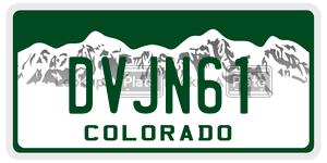 DVJN61  license plate in CO