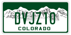 DVJZ10  license plate in CO