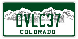 DVLC37  license plate in CO