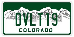 DVLT19  license plate in CO