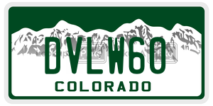 DVLW60  license plate in CO