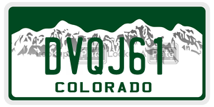 DVQJ61 license plate in Colorado