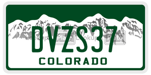 DVZS37  license plate in CO