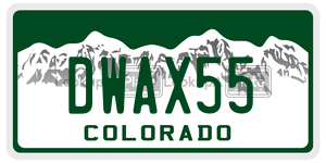 DWAX55  license plate in CO