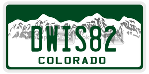 DWIS82  license plate in CO