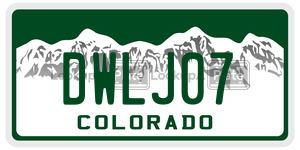 DWLJ07  license plate in CO