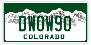 DWOW90  license plate in CO