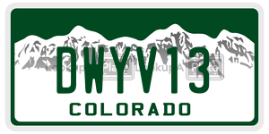 DWYV13  license plate in CO