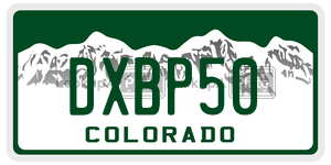 DXBP50  license plate in CO