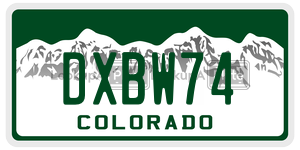 DXBW74  license plate in CO