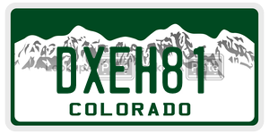 DXEH81  license plate in CO