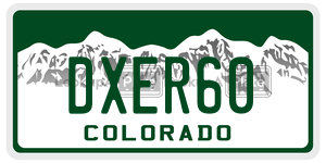 DXER60 license plate in Colorado